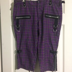 Purple Plaid Tripp Capris